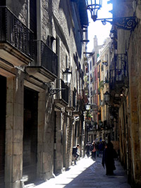 Narrow streets of Barcelona