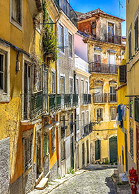 Colourful Lisbon street 