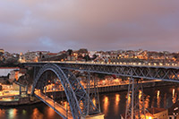 Porto bridge at night